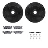 8512-47009 Drilled/Slotted Brake Rotors w/5000 Advanced Brake Pads Kit & Hardware [Black], 1969-1996 GM, Position: Front - image 1