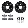 8512-47011 Drilled/Slotted Brake Rotors w/5000 Advanced Brake Pads Kit & Hardware [Black], 1997-2005 GM, Position: Front - image 1