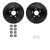 8512-47017 Drilled/Slotted Brake Rotors w/5000 Advanced Brake Pads Kit & Hardware [Black], 2006-2013 GM, Position: Rear - image 1