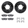 8512-47038 Drilled/Slotted Brake Rotors w/5000 Advanced Brake Pads Kit & Hardware [Black], 1998-1998 GM, Position: Front - image 1