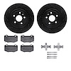 8512-47048 Drilled/Slotted Brake Rotors w/5000 Advanced Brake Pads Kit & Hardware [Black], Fits Select GM, Position: Rear - image 1