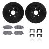 8512-47049 Drilled/Slotted Brake Rotors w/5000 Advanced Brake Pads Kit & Hardware [Black], 2015-2019 GM, Position: Rear - image 1