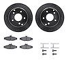 8512-47076 Drilled/Slotted Brake Rotors w/5000 Advanced Brake Pads Kit & Hardware [Black], 1984-1987 GM, Position: Rear - image 1