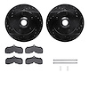 8512-47095 Drilled/Slotted Brake Rotors w/5000 Advanced Brake Pads Kit & Hardware [Black], 1967-1968 GM, Position: Front - image 1
