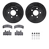 8512-47103 Drilled/Slotted Brake Rotors w/5000 Advanced Brake Pads Kit & Hardware [Black], 1990-1993 GM, Position: Front - image 1