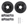 8512-47124 Drilled/Slotted Brake Rotors w/5000 Advanced Brake Pads Kit & Hardware [Black], 1963-1982 GM, Position: Front - image 2