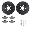 8512-47152 Drilled/Slotted Brake Rotors w/5000 Advanced Brake Pads Kit & Hardware [Black], 1993-1997 GM, Position: Rear - image 1