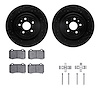 8512-47217 Drilled/Slotted Brake Rotors w/5000 Advanced Brake Pads Kit & Hardware [Black], Fits Select GM, Position: Rear - image 1