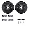 8512-48010 Drilled/Slotted Brake Rotors w/5000 Advanced Brake Pads Kit & Hardware [Black], 1978-1993 GM, Position: Front - image 1