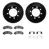 8512-48011 Drilled/Slotted Brake Rotors w/5000 Advanced Brake Pads Kit & Hardware [Black], 2018-2020 GM, Position: Rear - image 1