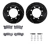 8512-48012 Drilled/Slotted Brake Rotors w/5000 Advanced Brake Pads Kit & Hardware [Black], 1979-1991 GM, Position: Front - image 1