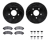 8512-48033 Drilled/Slotted Brake Rotors w/5000 Advanced Brake Pads Kit & Hardware [Black], 1997-2005 GM, Position: Front - image 1