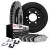 8512-48038 Drilled/Slotted Brake Rotors w/5000 Advanced Brake Pads Kit & Hardware [Black], 1999-2008 GM, Position: Front - image 2