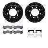 8512-48039 Drilled/Slotted Brake Rotors w/5000 Advanced Brake Pads Kit & Hardware [Black], 1999-2009 GM, Position: Rear - image 1