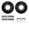 8512-48040 Drilled/Slotted Brake Rotors w/5000 Advanced Brake Pads Kit & Hardware [Black], 1999-2013 GM, Position: Rear - image 1