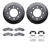 8512-48045 Drilled/Slotted Brake Rotors w/5000 Advanced Brake Pads Kit & Hardware [Black], 2005-2005 GM, Position: Rear - image 1