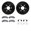 8512-48054 Drilled/Slotted Brake Rotors w/5000 Advanced Brake Pads Kit & Hardware [Black], 2002-2014 GM, Position: Rear - image 1