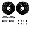 8512-48061 Drilled/Slotted Brake Rotors w/5000 Advanced Brake Pads Kit & Hardware [Black], 2007-2017 GM, Position: Front - image 1