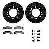 8512-48070 Drilled/Slotted Brake Rotors w/5000 Advanced Brake Pads Kit & Hardware [Black], 2011-2019 GM, Position: Rear - image 1