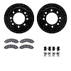 8512-48077 Drilled/Slotted Brake Rotors w/5000 Advanced Brake Pads Kit & Hardware [Black], Fits Select GM, Position: Rear - image 1