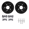 8512-48102 Drilled/Slotted Brake Rotors w/5000 Advanced Brake Pads Kit & Hardware [Black], 1979-1985 GM, Position: Rear - image 1