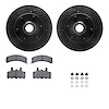 8512-48132 Drilled/Slotted Brake Rotors w/5000 Advanced Brake Pads Kit & Hardware [Black], 1988-1996 GM, Position: Front - image 1