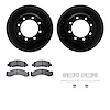 8512-48144 Drilled/Slotted Brake Rotors w/5000 Advanced Brake Pads Kit & Hardware [Black], 1976-1996 GM, Position: Front - image 1