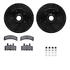 8512-48174 Drilled/Slotted Brake Rotors w/5000 Advanced Brake Pads Kit & Hardware [Black], 1992-2002 GM, Position: Front - image 1