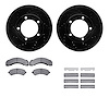 8512-48198 Drilled/Slotted Brake Rotors w/5000 Advanced Brake Pads Kit & Hardware [Black], 1997-2005 Multiple Makes/Models, Posi - image 1
