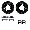 8512-48300 Drilled/Slotted Brake Rotors w/5000 Advanced Brake Pads Kit & Hardware [Black], 2018-2020 GM, Position: Front - image 1