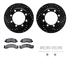 8512-48351 Drilled/Slotted Brake Rotors w/5000 Advanced Brake Pads Kit & Hardware [Black], 1971-1973 GM, Position: Front - image 1
