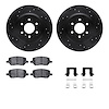 8512-49000 Drilled/Slotted Brake Rotors w/5000 Advanced Brake Pads Kit & Hardware [Black], 2011-2012 VPG, Position: Rear - image 1