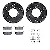 8512-50004 Drilled/Slotted Brake Rotors w/5000 Advanced Brake Pads Kit & Hardware [Black], 1985-1988 Multiple Makes/Models, Posi - image 1