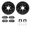 8512-52009 Drilled/Slotted Brake Rotors w/5000 Advanced Brake Pads Kit & Hardware [Black], 2006-2006 GM, Position: Rear - image 1