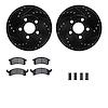 8512-52022 Drilled/Slotted Brake Rotors w/5000 Advanced Brake Pads Kit & Hardware [Black], 1990-2005 GM, Position: Front - image 1