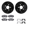 8512-52035 Drilled/Slotted Brake Rotors w/5000 Advanced Brake Pads Kit & Hardware [Black], 1997-2005 GM, Position: Front - image 1