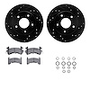 8512-52037 Drilled/Slotted Brake Rotors w/5000 Advanced Brake Pads Kit & Hardware [Black], 1978-1981 GM, Position: Rear - image 1