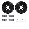 8512-54005 Drilled/Slotted Brake Rotors w/5000 Advanced Brake Pads Kit & Hardware [Black], 1990-1996 Ford/Lincoln/Mercury/Mazda, - image 1