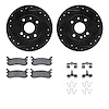 8512-54007 Drilled/Slotted Brake Rotors w/5000 Advanced Brake Pads Kit & Hardware [Black], 1994-2003 Ford/Lincoln/Mercury/Mazda, - image 1