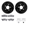 8512-54008 Drilled/Slotted Brake Rotors w/5000 Advanced Brake Pads Kit & Hardware [Black], 1975-1979 Ford/Lincoln/Mercury/Mazda, - image 1