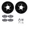 8512-54011 Drilled/Slotted Brake Rotors w/5000 Advanced Brake Pads Kit & Hardware [Black], 1993-1993 Ford/Lincoln/Mercury/Mazda, - image 1