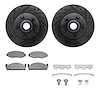 8512-54028 Drilled/Slotted Brake Rotors w/5000 Advanced Brake Pads Kit & Hardware [Black], 1980-1983 Ford/Lincoln/Mercury/Mazda, - image 1