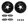 8512-54029 Drilled/Slotted Brake Rotors w/5000 Advanced Brake Pads Kit & Hardware [Black], 2002-2005 Ford/Lincoln/Mercury/Mazda, - image 1
