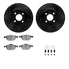 8512-54030 Drilled/Slotted Brake Rotors w/5000 Advanced Brake Pads Kit & Hardware [Black], 2002-2004 Ford/Lincoln/Mercury/Mazda, - image 1