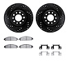 8512-54031 Drilled/Slotted Brake Rotors w/5000 Advanced Brake Pads Kit & Hardware [Black], 2005-2009 Ford/Lincoln/Mercury/Mazda, - image 1