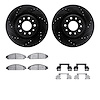 8512-54032 Drilled/Slotted Brake Rotors w/5000 Advanced Brake Pads Kit & Hardware [Black], 2008-2009 Ford/Lincoln/Mercury/Mazda, - image 1