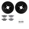 8512-54034 Drilled/Slotted Brake Rotors w/5000 Advanced Brake Pads Kit & Hardware [Black], 2005-2012 Ford/Lincoln/Mercury/Mazda, - image 1