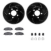 8512-54037 Drilled/Slotted Brake Rotors w/5000 Advanced Brake Pads Kit & Hardware [Black], 2005-2010 Ford/Lincoln/Mercury/Mazda, - image 1
