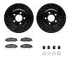 8512-54038 Drilled/Slotted Brake Rotors w/5000 Advanced Brake Pads Kit & Hardware [Black], 2007-2014 Ford/Lincoln/Mercury/Mazda, - image 1