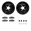 8512-54039 Drilled/Slotted Brake Rotors w/5000 Advanced Brake Pads Kit & Hardware [Black], 2005-2014 Ford/Lincoln/Mercury/Mazda, - image 1